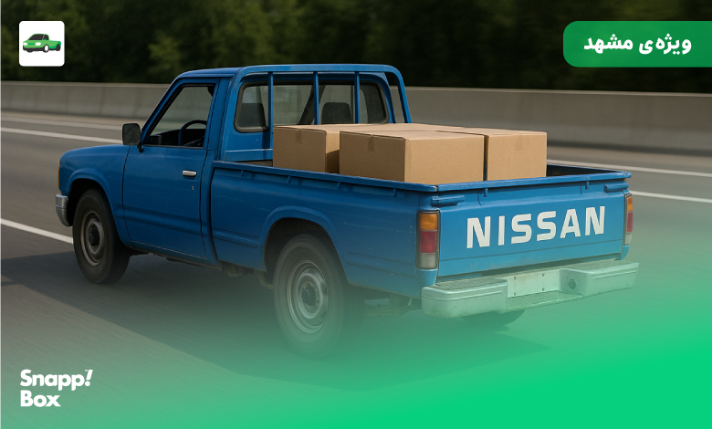 وانت آبی در مشهد با چند کارتن بار