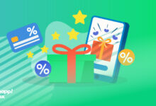 آیکون‌های انیمیشنی جایزه، تخفیف، کارت بانکی و ستاره